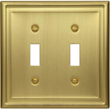 Load image into Gallery viewer, Satin Brass/Satin Gold "Estate" Wallplate, Generous Size, 4.9in (12.44cm) x 3.1in (7.87cm) x 0.2(0.50cm) Deep_2-190SB