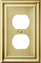 Load image into Gallery viewer, Satin Brass/Satin Gold "Estate" Wallplate, Generous Size, 4.9in (12.44cm) x 3.1in (7.87cm) x 0.2(0.50cm) Deep_2-190SB