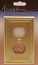 Load image into Gallery viewer, Satin Brass/Satin Gold "Estate" Wallplate, Generous Size, 4.9in (12.44cm) x 3.1in (7.87cm) x 0.2(0.50cm) Deep_2-190SB