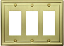 Load image into Gallery viewer, Satin Brass/Satin Gold "Estate" Wallplate, Generous Size, many configurations to choose from- 2-190SB