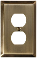 Load image into Gallery viewer, Antique Brass Traditional Style Wallplate, soft brushed finish, generous size, many configurations to choose from, 2-163AB