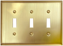 Load image into Gallery viewer, Satin Brass/Satin Gold Contemporary Wallplate, generous size, many configurations to choose from - 2-263SB