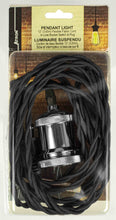 Load image into Gallery viewer, Pendant Light Cord Kit with 15'(4.57m) Flexible Twisted Fabric Cord and Chrome Socket-LA206