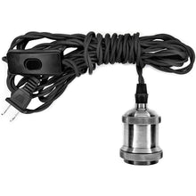 Load image into Gallery viewer, Pendant Light Cord Kit with 15'(4.57m) Flexible Twisted Fabric Cord and Chrome Socket-LA206