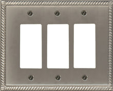 Load image into Gallery viewer, Decorative Solid Cast Brass "Georgian" Wallplate with Pewter Plating - 1-70
