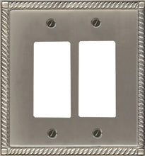 Load image into Gallery viewer, Decorative Solid Cast Brass "Georgian" Wallplate with Pewter Plating - 1-70
