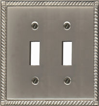 Load image into Gallery viewer, Decorative Solid Cast Brass "Georgian" Wallplate with Pewter Plating - 1-70