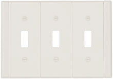 Load image into Gallery viewer, Plastic White w/White Sides Wallplate 3Toggle