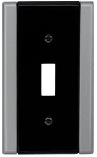 Load image into Gallery viewer, Black w/Satin Nickel Sides 1Toggle Wallplate