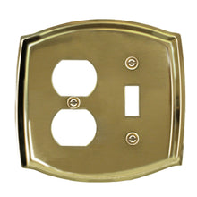 Load image into Gallery viewer, 'Colonial' Style Brass Wall Plate, suits Vintage or Contemporary home design- 2-1009R
