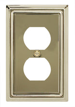 Load image into Gallery viewer, Decorative Contoured Metal "Estate" Bright Brass Wall plate 1Duplex 2-200