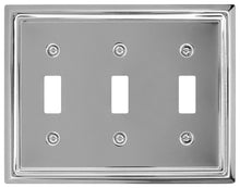 Load image into Gallery viewer, Decorative Metal Polished Chrome "Estate" 3Toggle Wallplate