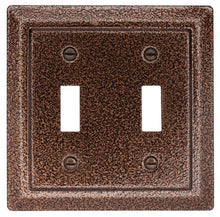 Load image into Gallery viewer, Decorative Metal Weathered Copper-Bronze 2Toggle Wallplate