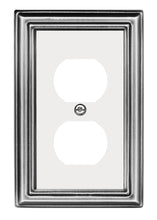 Load image into Gallery viewer, Decorative Metal Estate Satin Nickel 1Duplex w?White Center