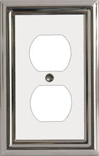 Load image into Gallery viewer, Decorative Metal Estate Chrome w/White Centre Wall Plate - 2-504RR