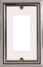 Load image into Gallery viewer, Decorative Metal Estate Chrome w/White Centre Wall Plate - 2-504T
