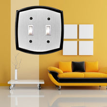 Load image into Gallery viewer, Decorative Metal Brushed Steel on Black Colonial Wallplate - 2-171TT