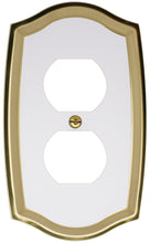 Load image into Gallery viewer, Decorative Metal White on Brass Duplex Wallplate