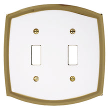 Load image into Gallery viewer, Decorative Brass Wall Plates with White Centre - 2021R