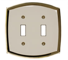 Load image into Gallery viewer, Decorative Metal Ivory on Brass Wall Plate - 2022R