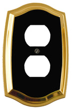 Load image into Gallery viewer, Decorative Metal Black on Brass Wallplate 1Duplex