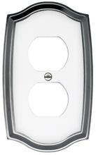 Load image into Gallery viewer, Decorative White on Chrome Metal Wallplate - 2052RR