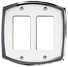 Load image into Gallery viewer, Decorative White on Chrome Metal Wallplate - 2052D