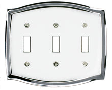 Load image into Gallery viewer, Decorative White on Chrome Metal Wallplate - 2052T