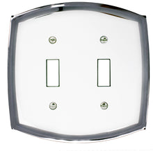 Load image into Gallery viewer, Decorative White on Chrome Metal Wallplate - 2052TTT