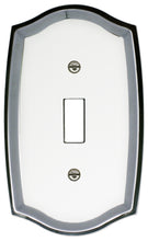 Load image into Gallery viewer, Decorative White on Chrome Metal Wallplate - 2052RRR