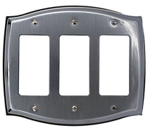Load image into Gallery viewer, Decorative Metal Etched Steel on Chrome 3Rocker Wallplate