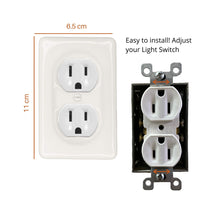 Load image into Gallery viewer, Kiln fired glossy white ceramic porcelain wall plate will accent your bath, spa, or kitchen, or any room where you desire a clean, expensive look that is easy to clean and stays sparkling white forever. A timeless and versatile accent that will prove its durability, high quality and beauty for years to come. Screws Included. Be careful not to over-tighten screws to avoid cracking the plate. Do not use automatic screwdrivers. Electrical Cover Plate size: 2 3/4" x 4 1/2", 6.98cm x 11.43cm.