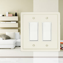 Load image into Gallery viewer, Solid Wood, Satinwood White Wallplate 29-200 Double Rocker
