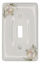 Load image into Gallery viewer, Pink and Yellow Floral Wallplate Ceramic Porcelain Switchplate Cover - 3003D