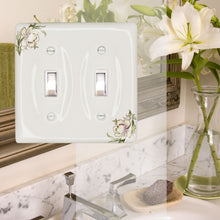 Load image into Gallery viewer, Pink and Yellow Floral Wallplate Ceramic Porcelain Switchplate Cover - 3003