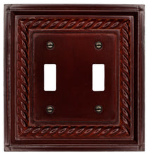 Load image into Gallery viewer, Solid Wood, Stateroom Wallplate 4-410 Double Toggle