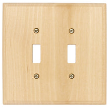 Load image into Gallery viewer, Solid Traditional Unfinished Wood Double Toggle Wall Plate