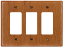 Load image into Gallery viewer, Solid Oak Wood, Switch plate, Wall plate, Cover, Triple Rocker 4-430