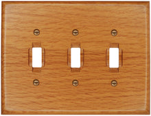 Load image into Gallery viewer, Solid Oak Wood, Switch plate, Wall plate, Cover, 3Toggle 4-430