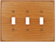 Load image into Gallery viewer, Solid Oak Wood, Switch plate, Wall plate, Cover, 3Toggle 4-430