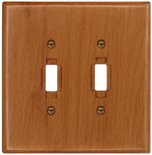 Load image into Gallery viewer, Solid Oak Wood, Switch plate, Wall plate, Cover, Double Toggle 4-430