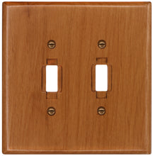 Load image into Gallery viewer, Traditional Light Oak Wood Double Toggle Wall Plate