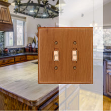 Load image into Gallery viewer, Traditional Light Oak Wood Wall Plate, single toggle - 4-430T