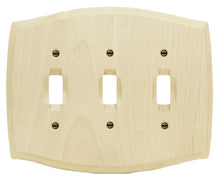 Load image into Gallery viewer, Old Country Unfinished Solid Wood Triple Toggle Wall Plate