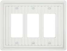 Load image into Gallery viewer, Solid Wood, Wainscott White Wallplate 4-436 Triple Rocker