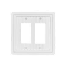 Load image into Gallery viewer, Solid White Wainscott Wood Wall Plate, double toggle - 4-436TT