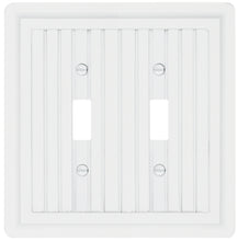 Load image into Gallery viewer, Solid White Wainscott Wood Wall Plate, double rocker - 4-436RR