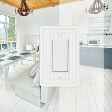 Load image into Gallery viewer, Solid White Wainscott Wood Wall Plate, double toggle - 4-436TT