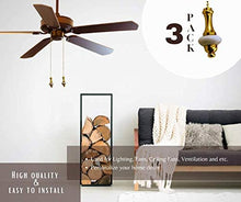 Load image into Gallery viewer, Porcelain Pendulum Fan Pull with Beaded Chain White 3 Pack_FA118