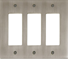 Load image into Gallery viewer, Solid, Forged Satin Nickel Wall Plate, with a subtle brushed finished, Double Rocker Configuration, 5-926RR